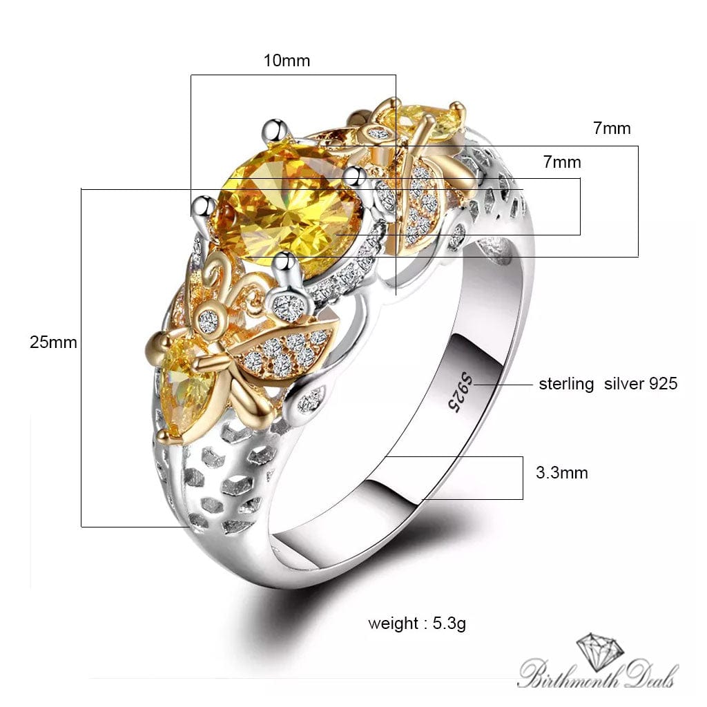 November Citrine Birthstone Ring - Birthmonth Deals