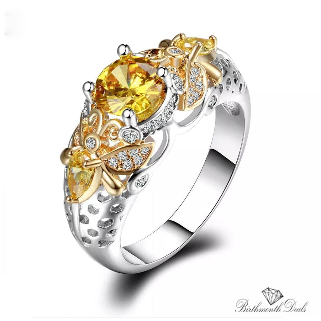 November Citrine Birthstone Ring - Birthmonth Deals