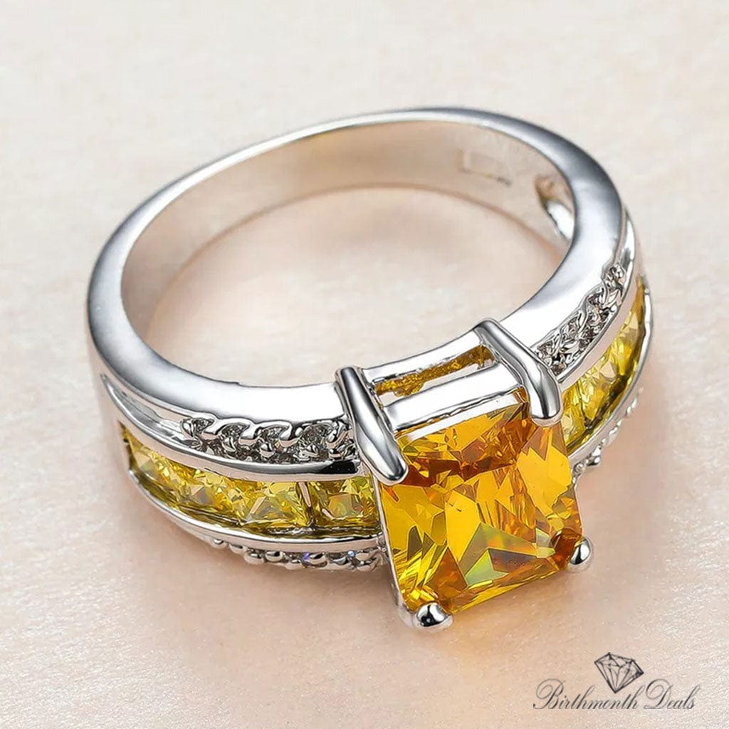 November Citrine Birthstone Ring - Birthmonth Deals