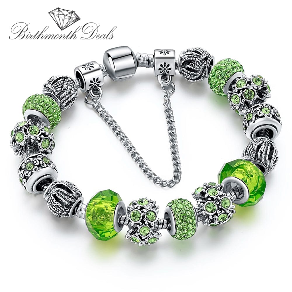 August Peridot Birthstone Bracelet - Birthmonth Deals