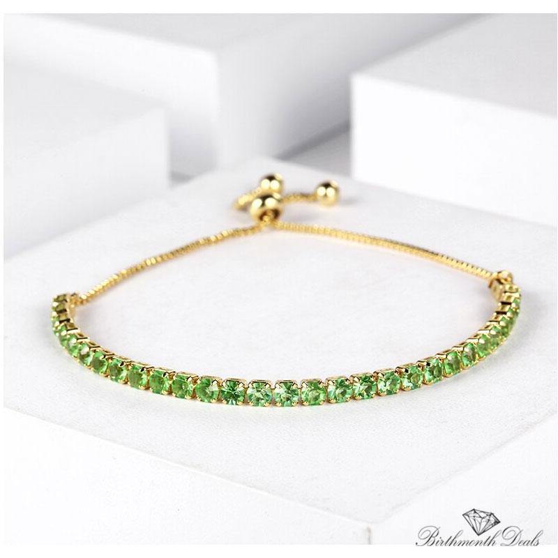 August Peridot Birthstone Bracelet - Birthmonth Deals