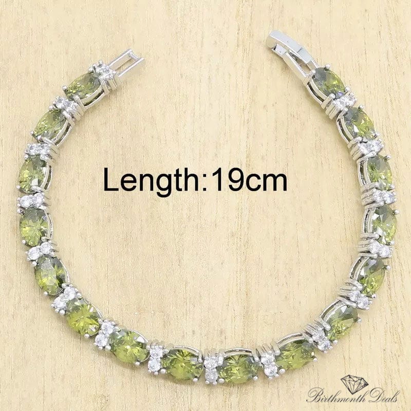 August Peridot Birthstone Bracelet - Birthmonth Deals