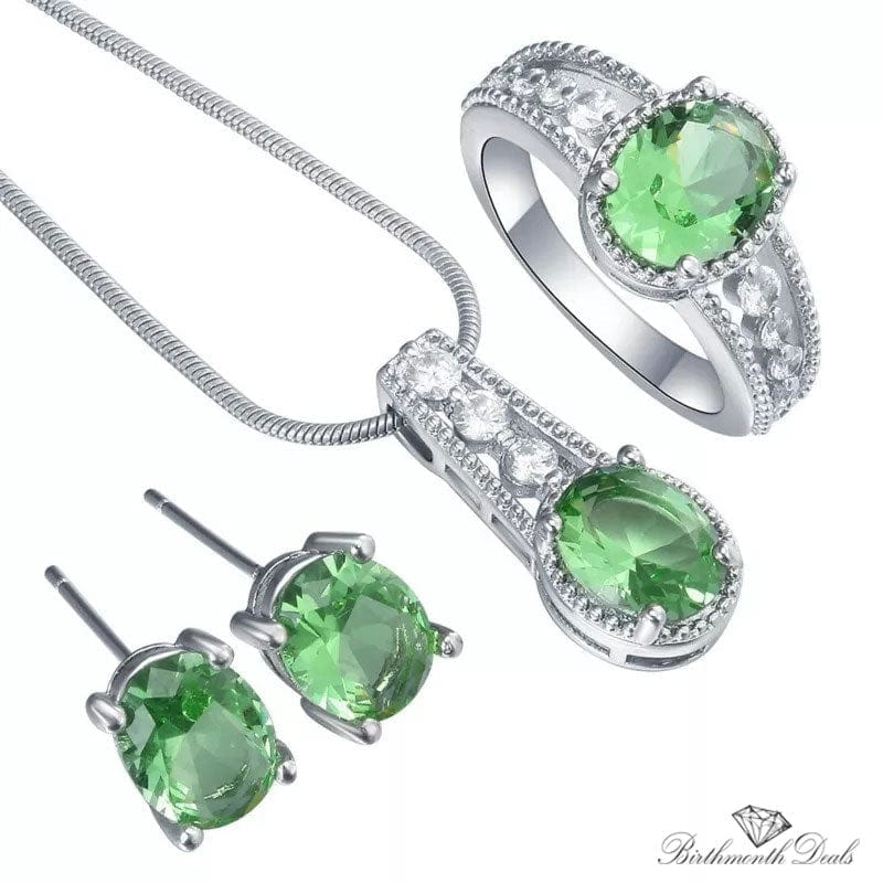 August Peridot Birthstone Jewelry Set - Birthmonth Deals