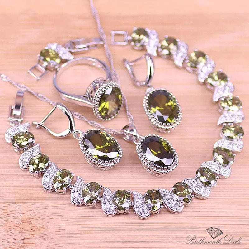 August Peridot Birthstone Jewelry Set - Birthmonth Deals