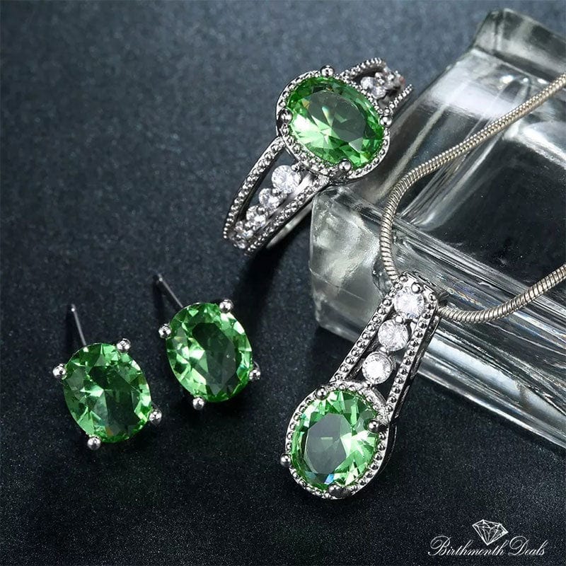 August Peridot Birthstone Jewelry Set - Birthmonth Deals