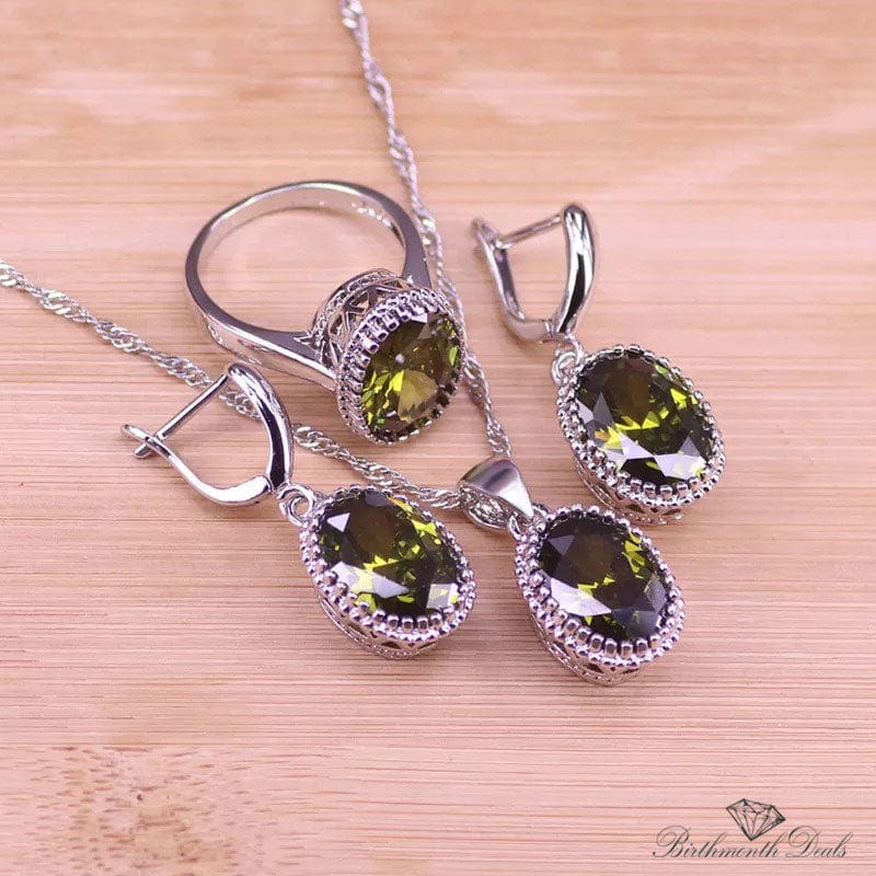 August Peridot Birthstone Jewelry Set - Birthmonth Deals