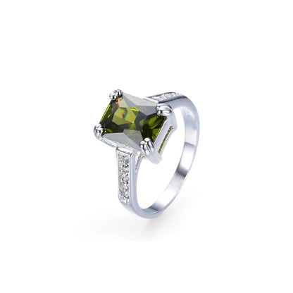 August Peridot Birthstone Ring - Birthmonth Deals