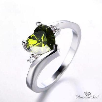 August Peridot Birthstone Ring - Birthmonth Deals