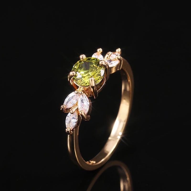 August Peridot Birthstone Ring - Birthmonth Deals