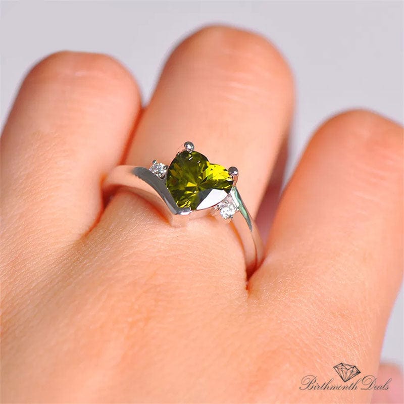 August Peridot Birthstone Ring - Birthmonth Deals