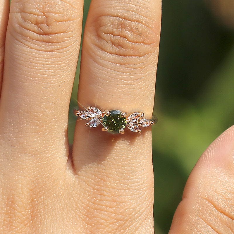 August Peridot Birthstone Ring - Birthmonth Deals