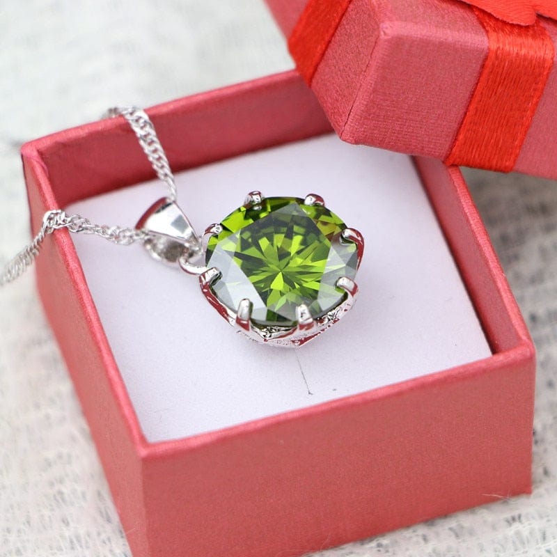 August Peridot Birthstone Necklace - Birthmonth Deals