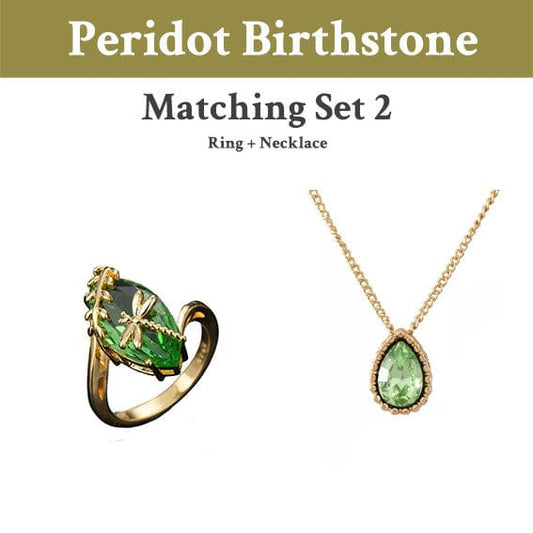 August Peridot Birthstone Ring Bundle 2 - Birthmonth Deals