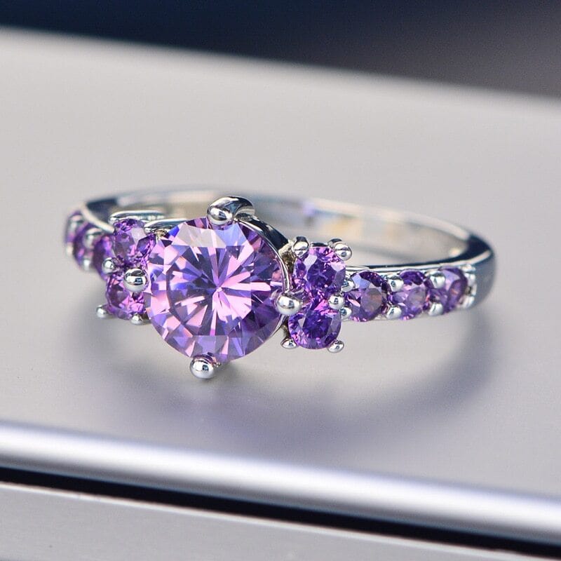 February Amethyst Birthstone Ring - Birthmonth Deals