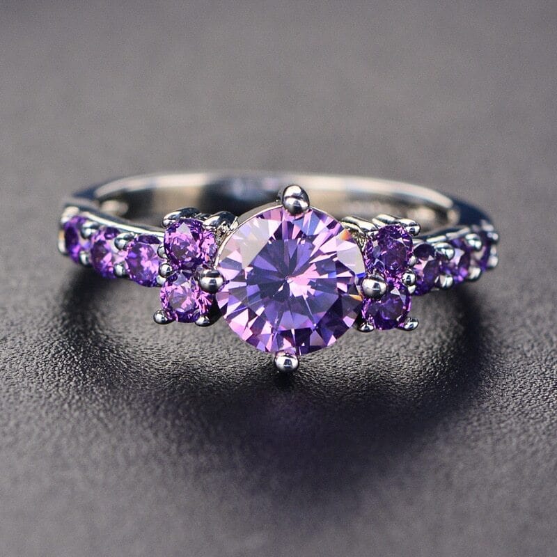 February Amethyst Birthstone Ring - Birthmonth Deals