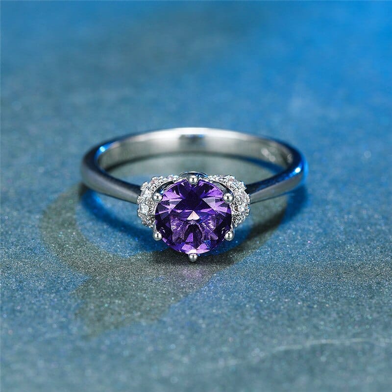 February Amethyst Birthstone Ring - Birthmonth Deals