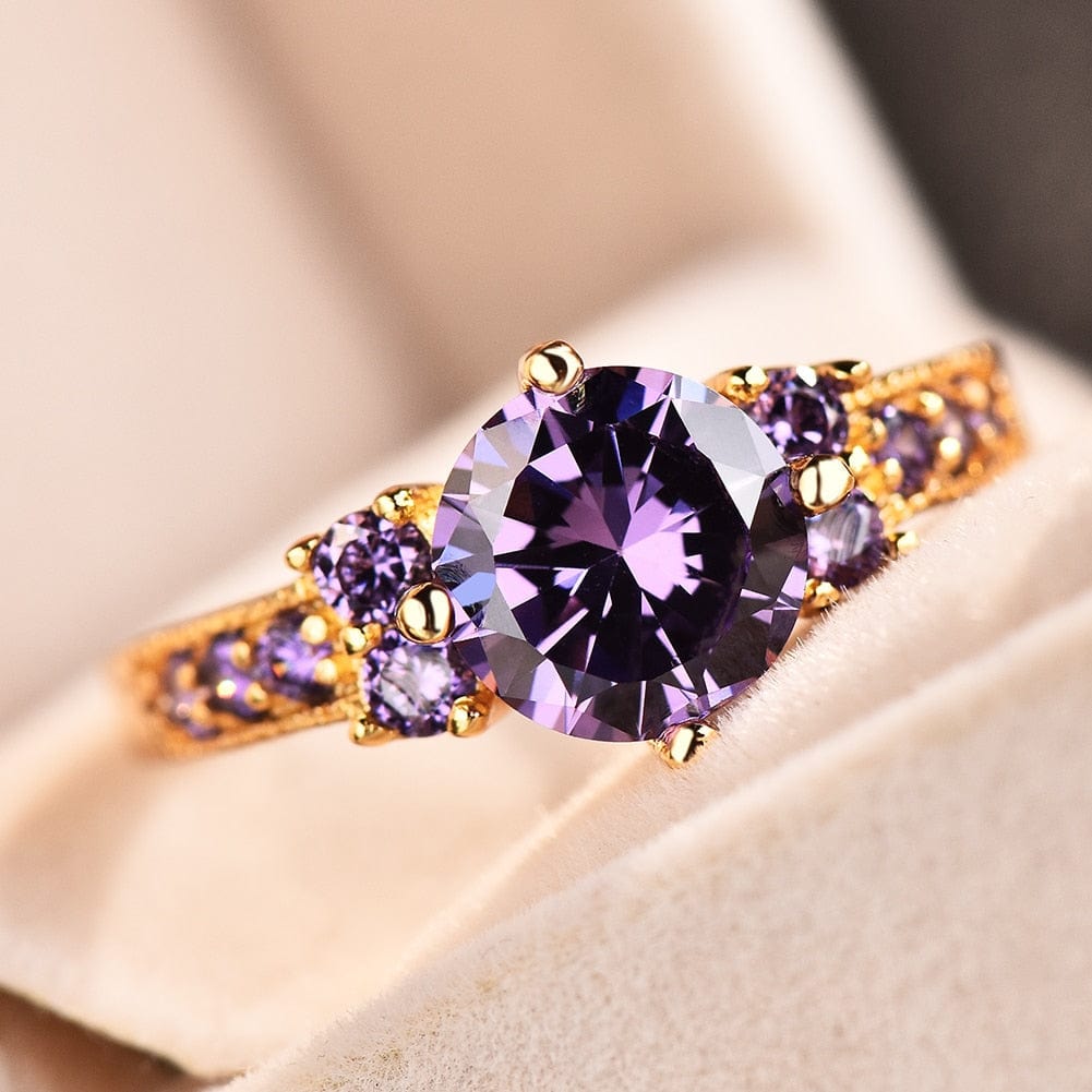 February Amethyst Birthstone Ring - Birthmonth Deals