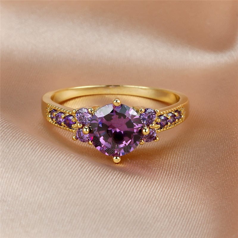 February Amethyst Birthstone Ring - Birthmonth Deals