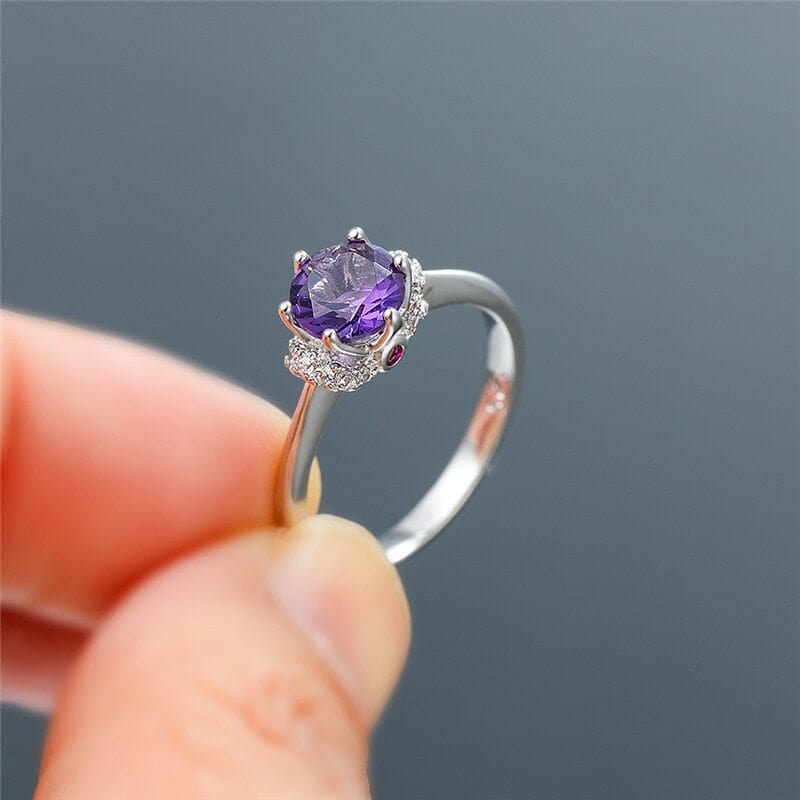 February Amethyst Birthstone Ring - Birthmonth Deals