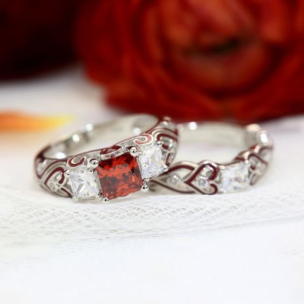 Forever in My Heart Ruby Three-Stone Promise Ring - Birthmonth Deals