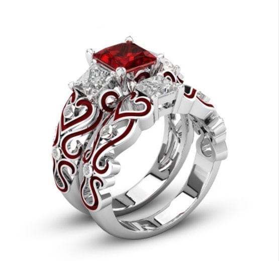 Forever in My Heart Ruby Three-Stone Promise Ring - Birthmonth Deals