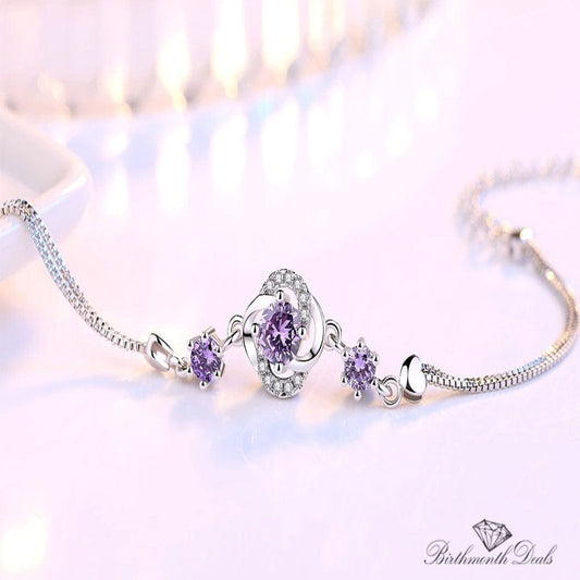 February Amethyst Birthstone Bracelet - Birthmonth Deals