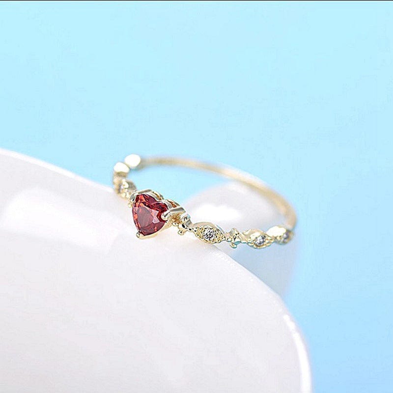 January Garnet Birthstone Ring - Birthmonth Deals