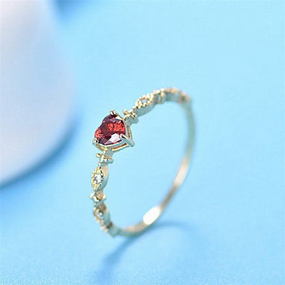 January Garnet Birthstone Ring - Birthmonth Deals