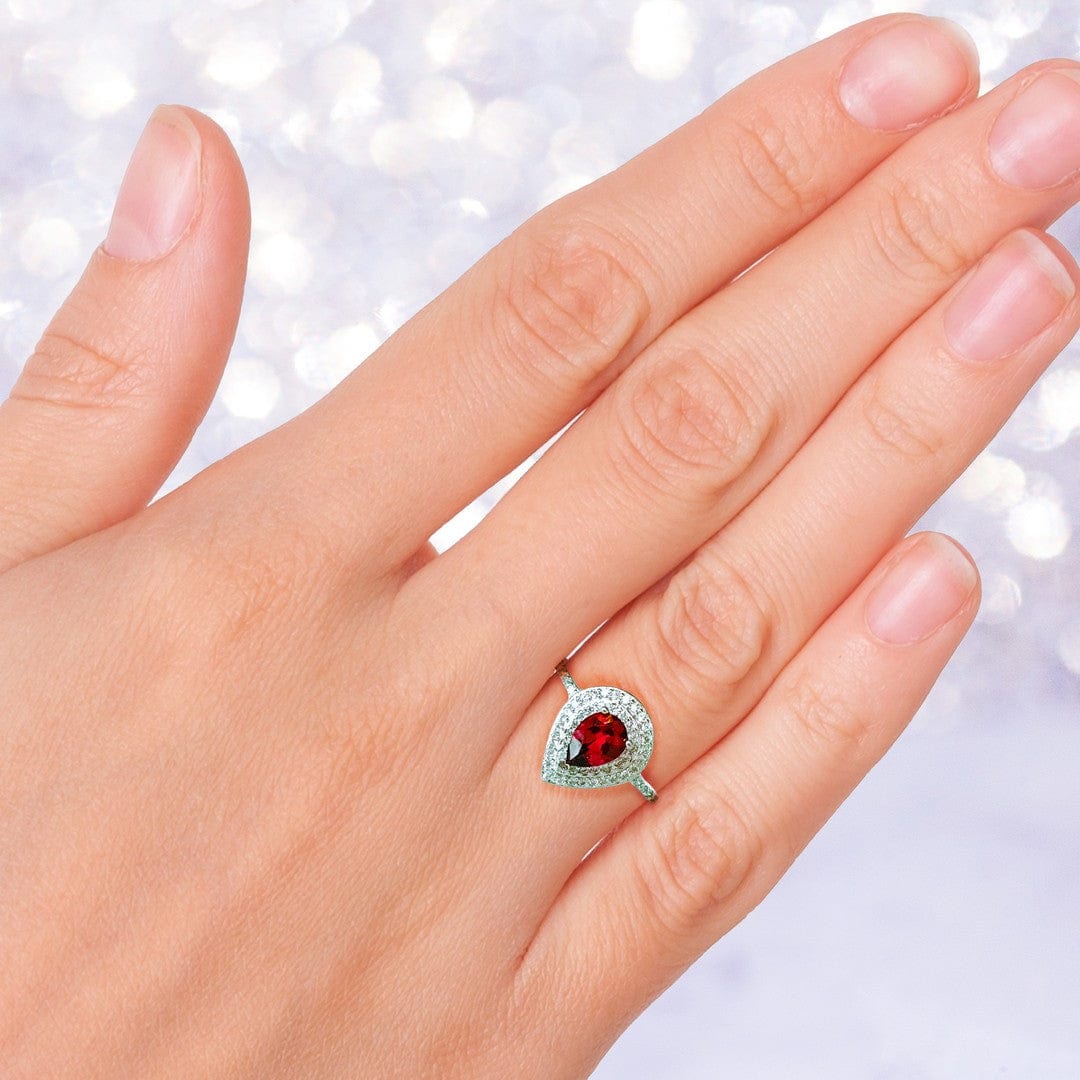 January Garnet Birthstone Ring - Birthmonth Deals