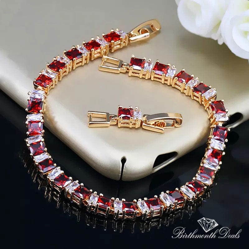 July Ruby Birthstone Bracelet - Birthmonth Deals