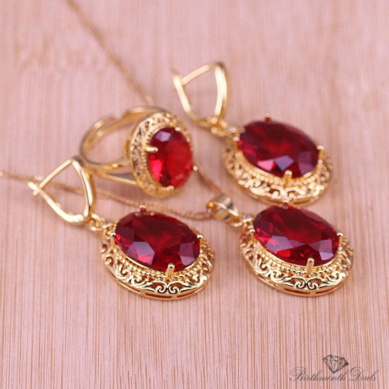 July Ruby Birthstone Jewelry Set - Birthmonth Deals