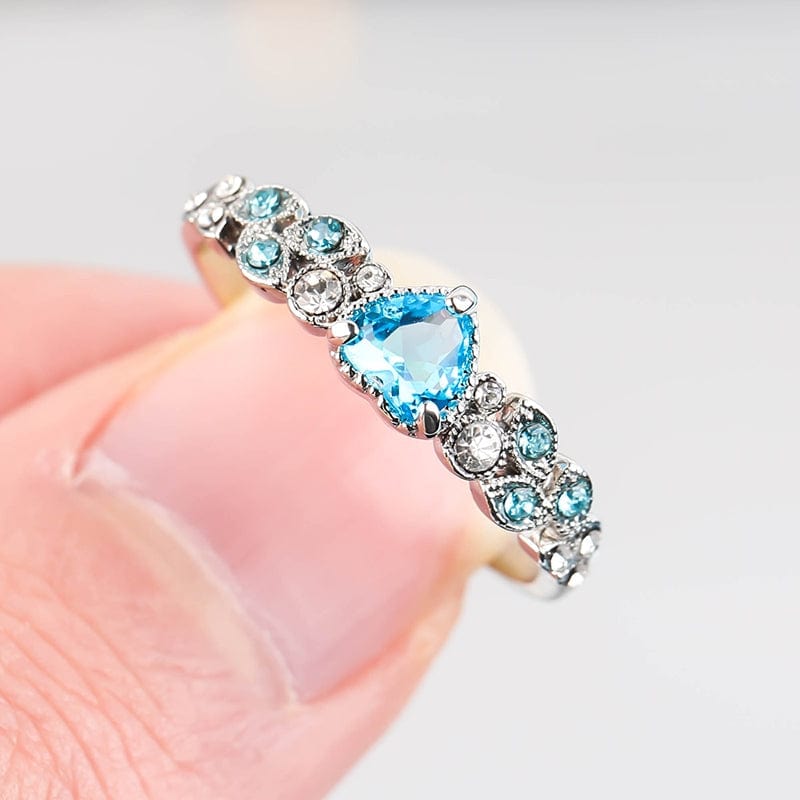 March Aquamarine Birthstone Ring - Birthmonth Deals