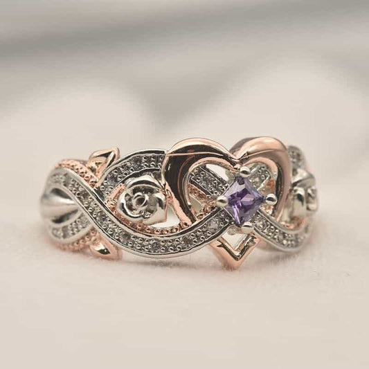 February Amethyst Birthstone Ring