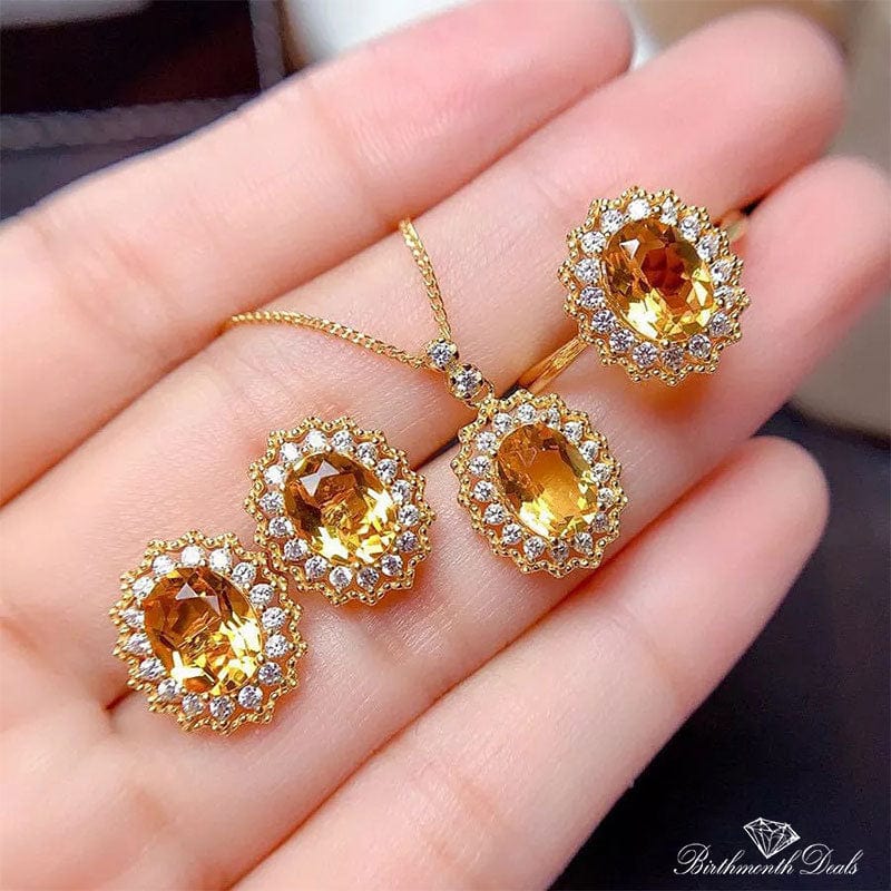 November Citrine Birthstone Jewelry Set - Birthmonth Deals