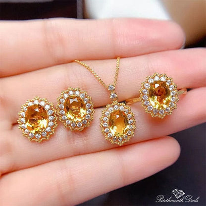 November Citrine Birthstone Jewelry Set - Birthmonth Deals