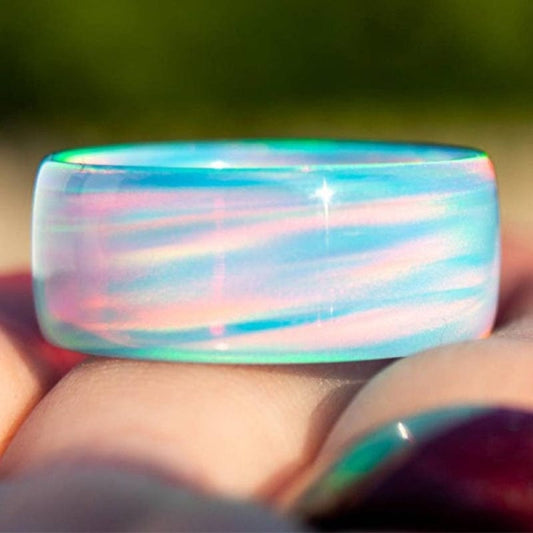 October Iridescent Opal Birthstone Ring - Birthmonth Deals