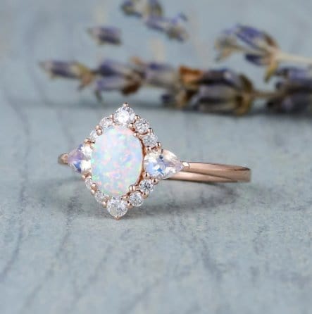 October Opal Birthstone Ring - Birthmonth Deals