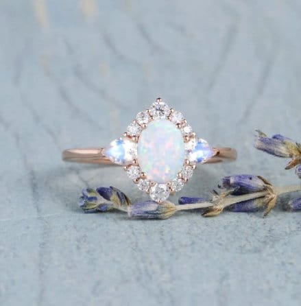 October Opal Birthstone Ring - Birthmonth Deals