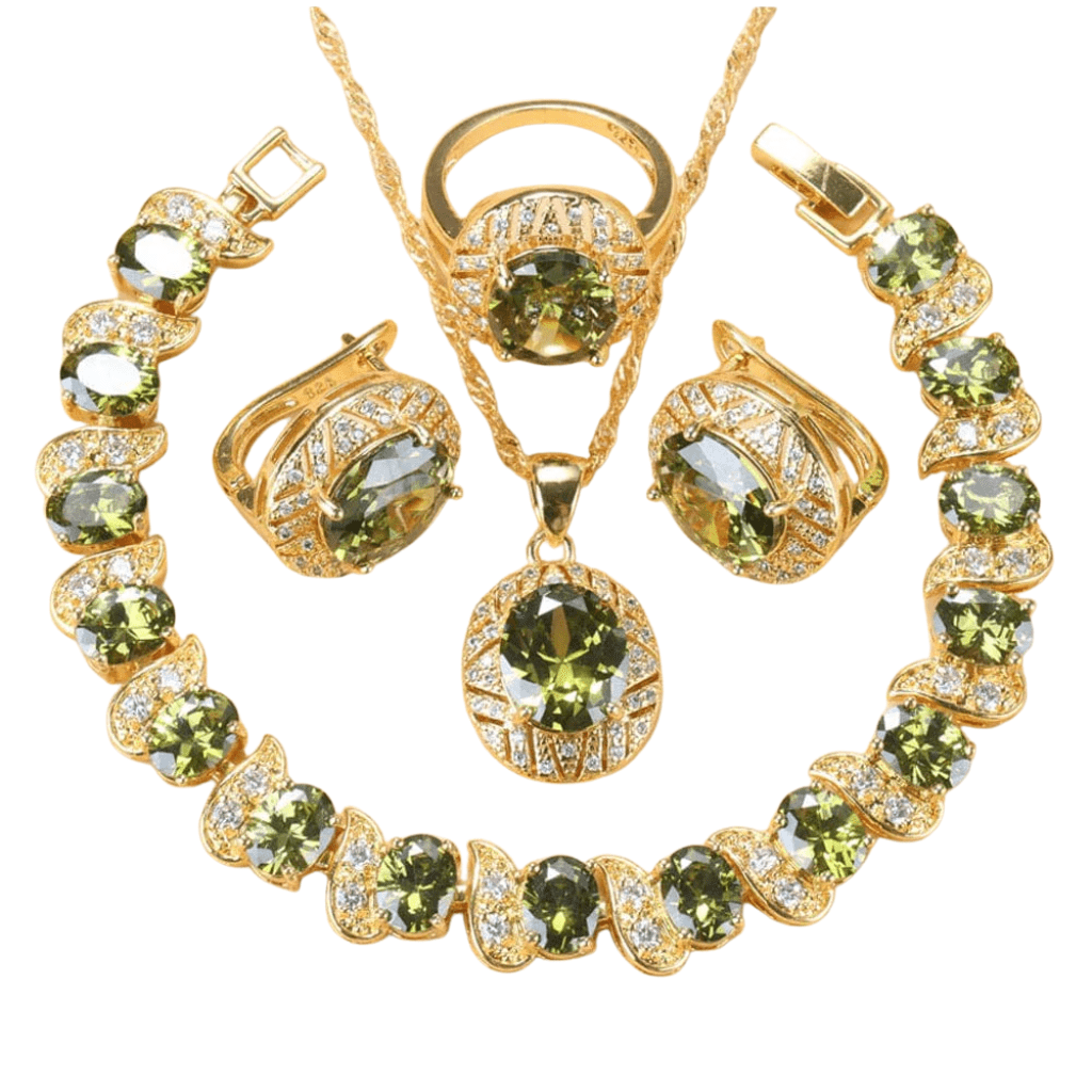 August Peridot Birthstone Jewelry set