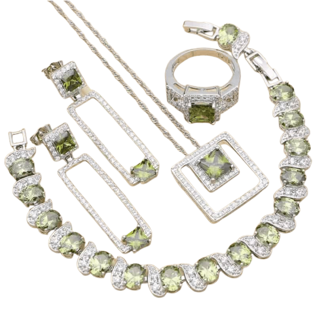 August Peridot Birthstone Jewelry Set