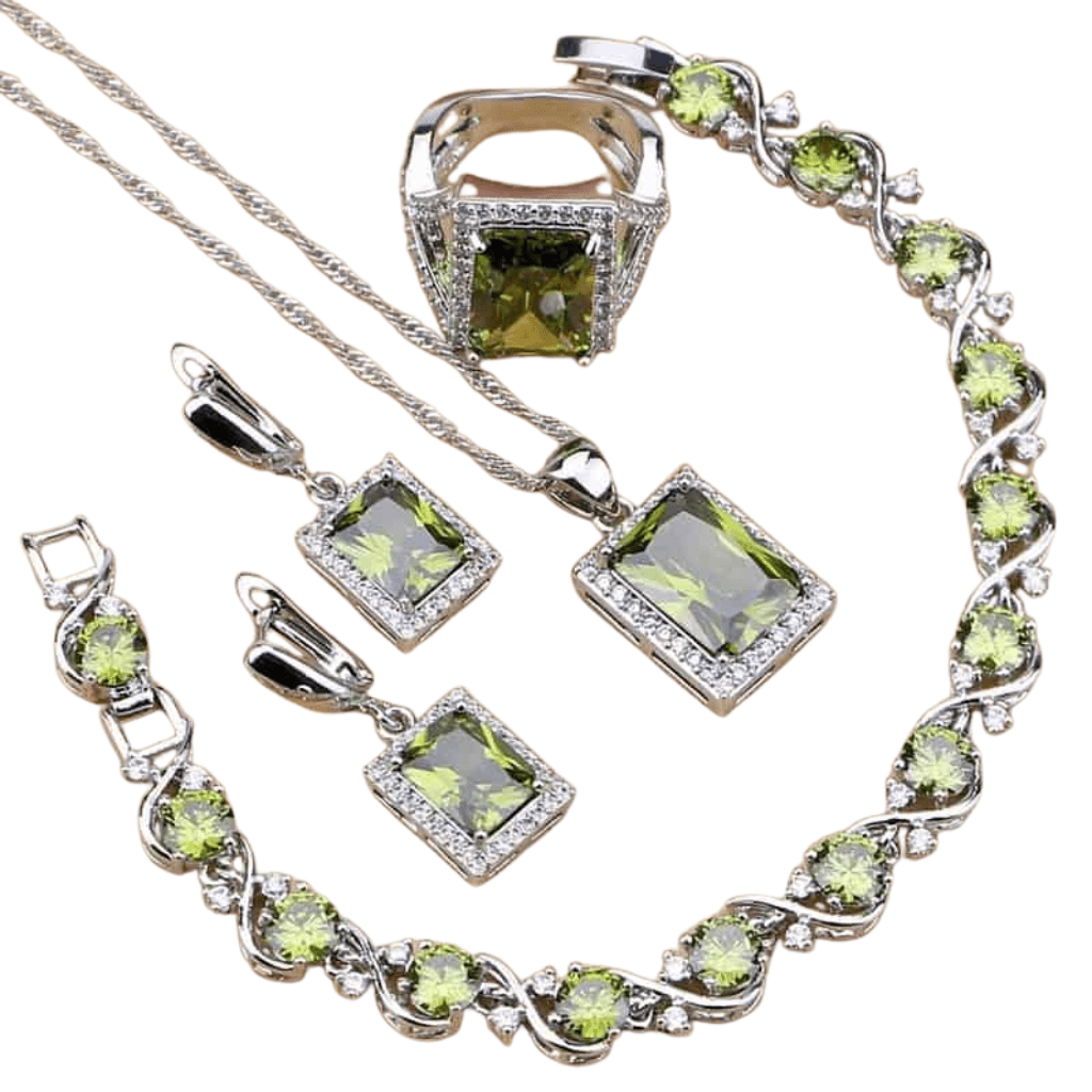 August Peridot Birthstone Jewelry Set