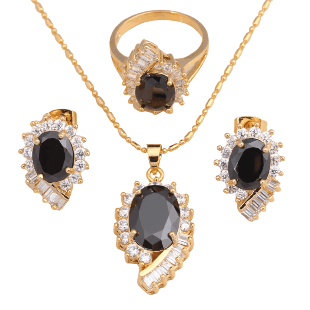 December Onyx Birthstone Jewelry Set