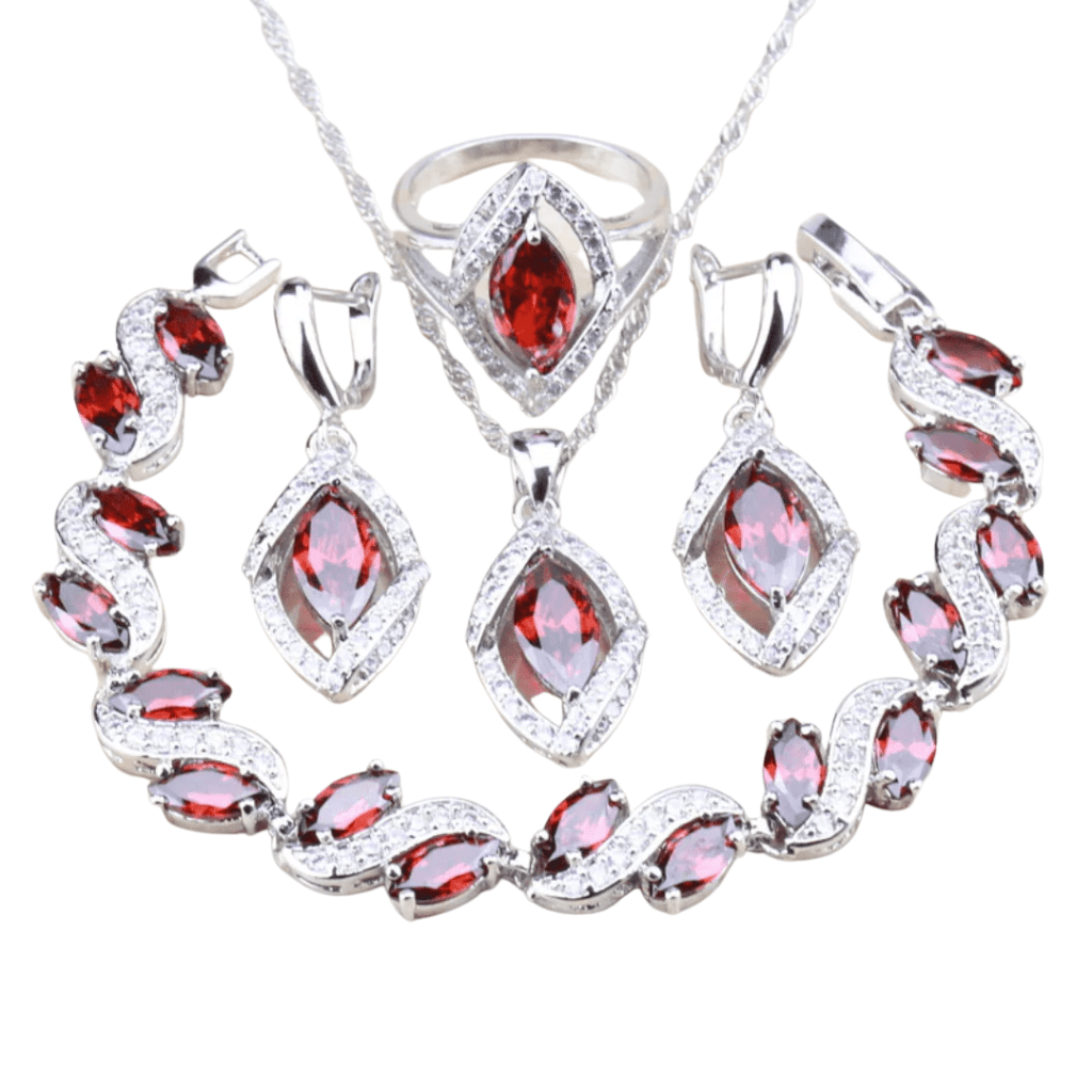 January Garnet Birthstone Jewelry Set