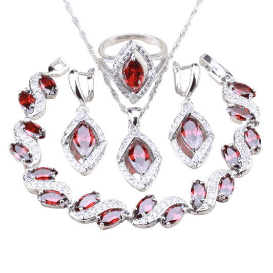 January Garnet Birthstone Jewelry Set