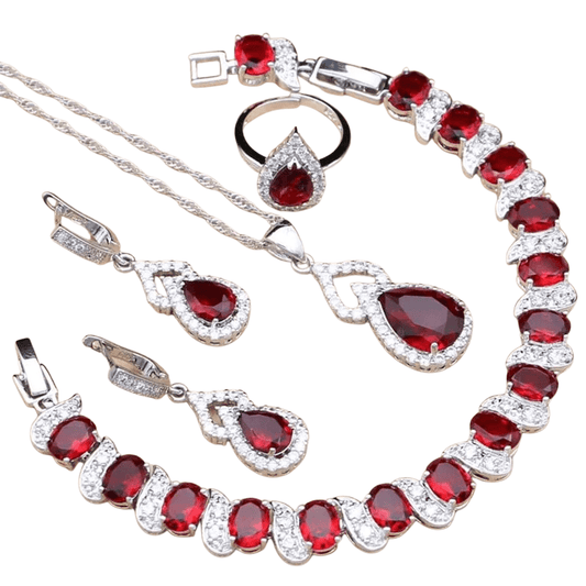 January Garnet Birthstone Jewelry Set