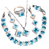 March Aquamarine Birthstone Jewelry Set