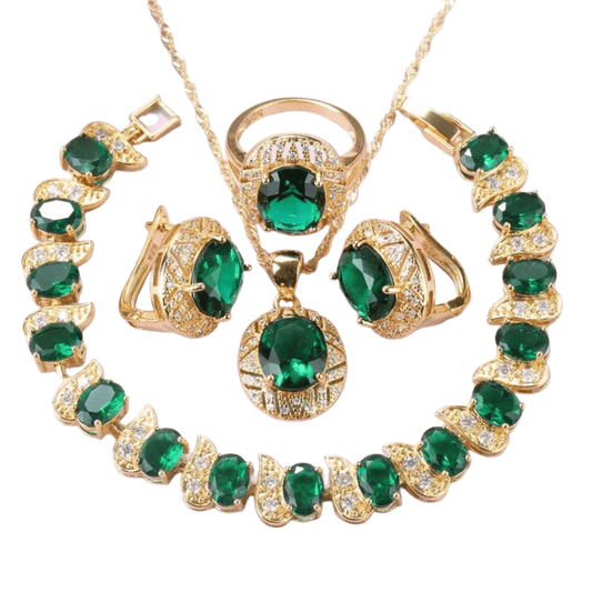 May Emerald Birthstone Jewelry Set