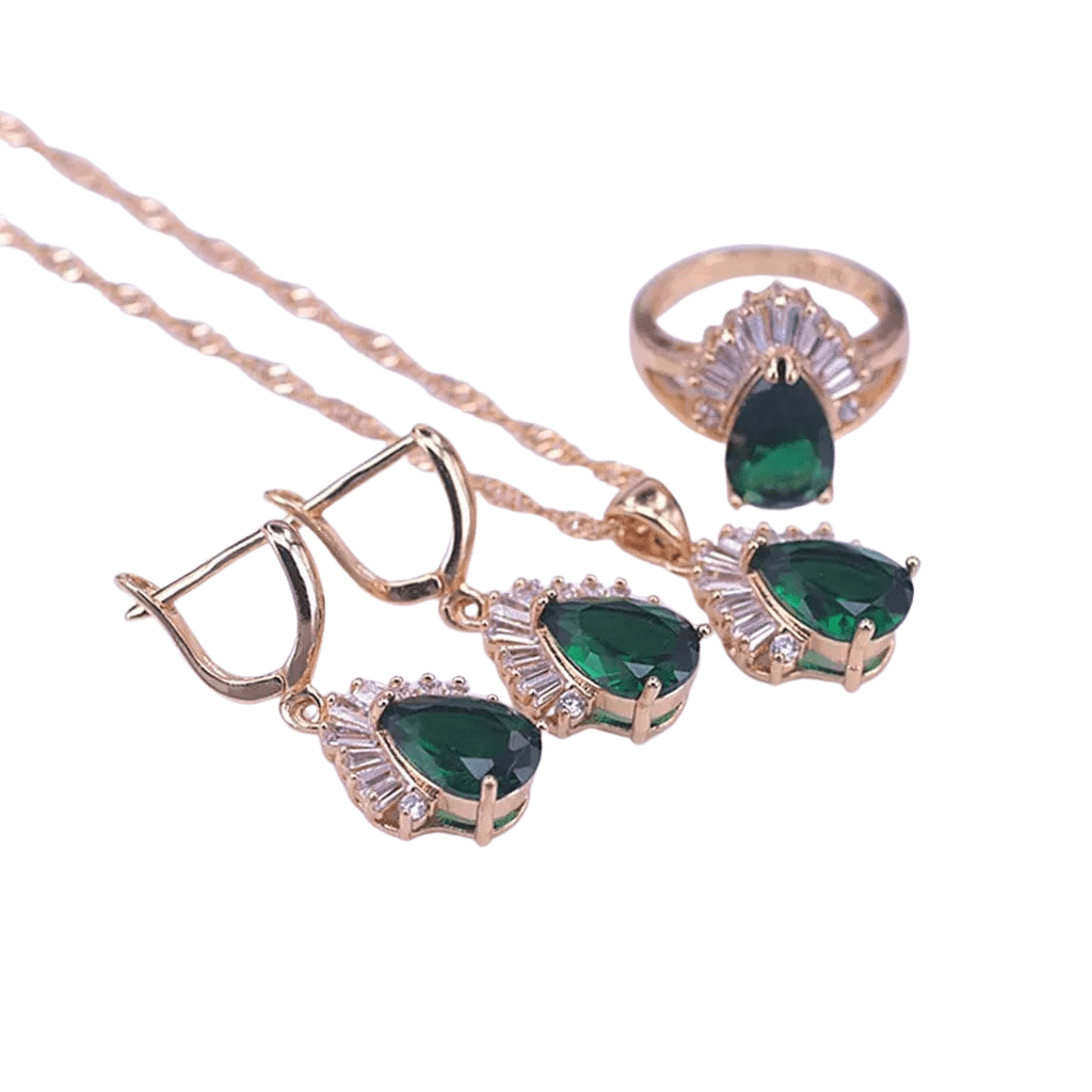 May Emerald Birthstone Jewelry Set