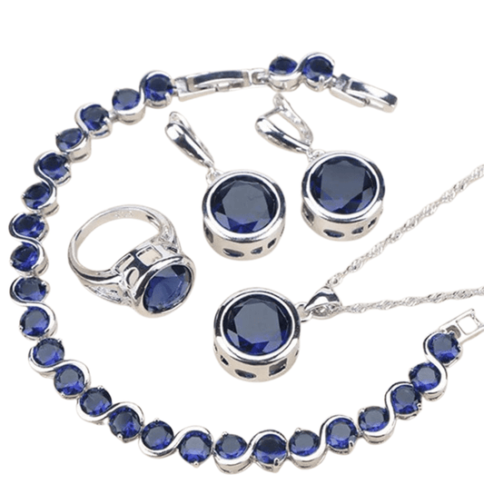 September Sapphire Birthstone Jewelry Set