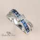 September Birthstone Sapphire Bow-Tie Ring - Birthmonth Deals